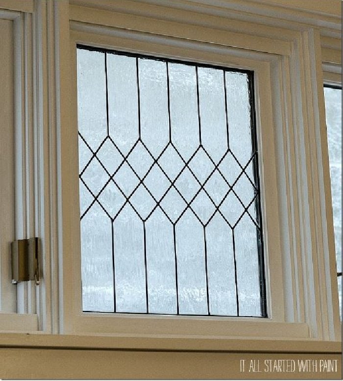 A large window designed with faux glass DIY