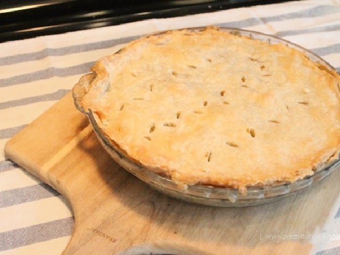 Whole baked chicken pot pie.