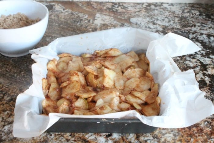 Baked apple slice layer in a shortbread apple square recipe