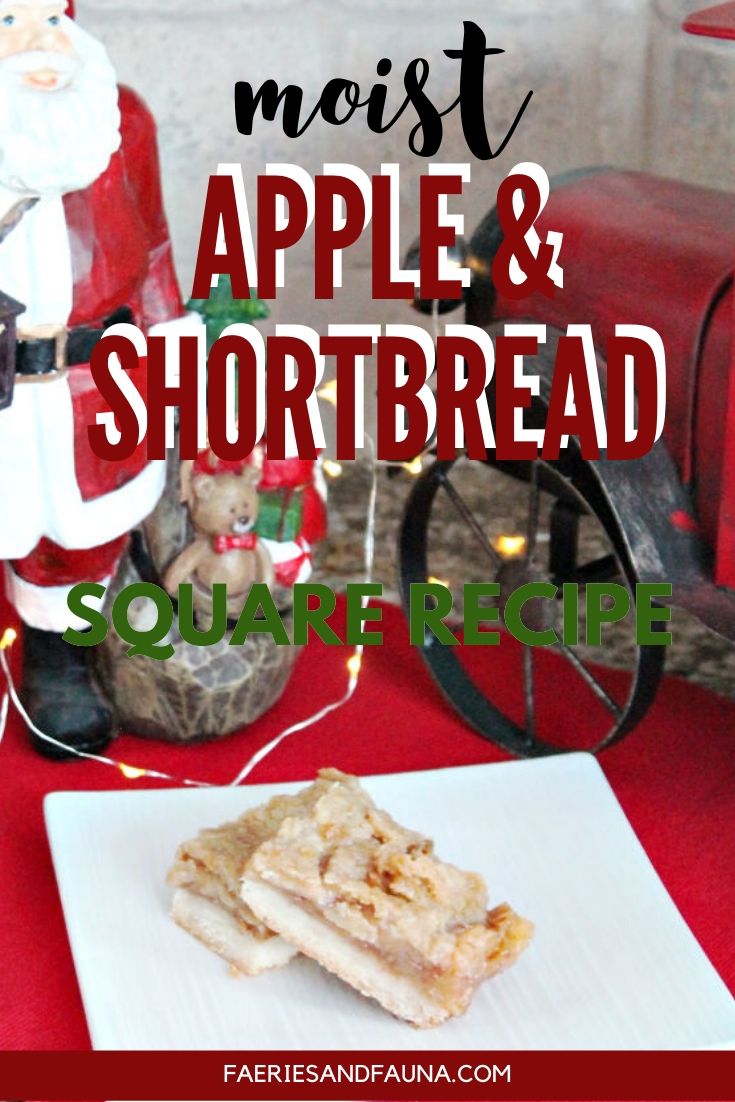 Apple and shortbread squares recipe. A from scratch holiday recipe