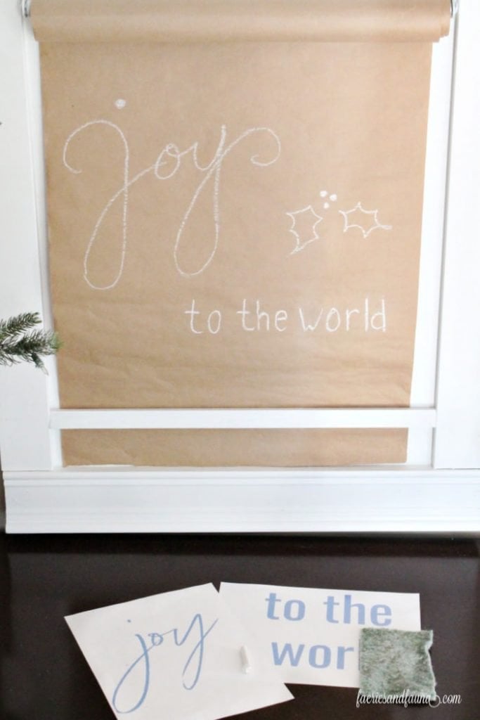 How to add Christmas lettering to a DIY Farmhouse Scroll Sign holder.