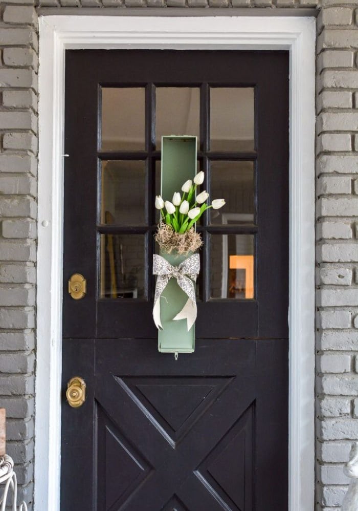 DIY Spring wreath idea that is unique with white tulips.