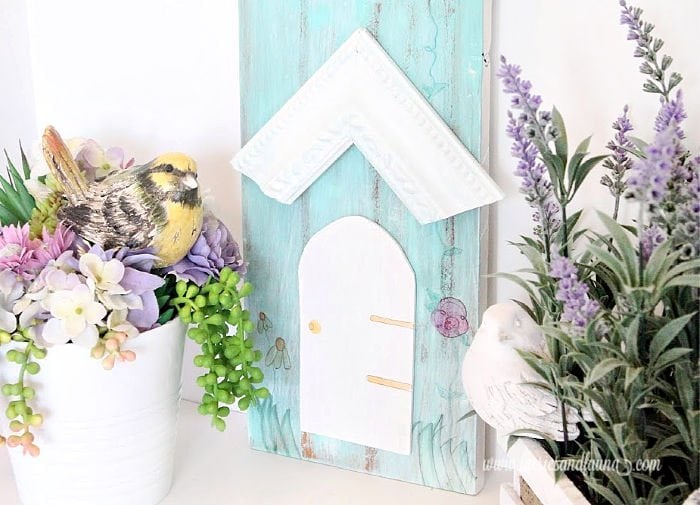 How to use an old frame to make a bird house artwork for outdoors