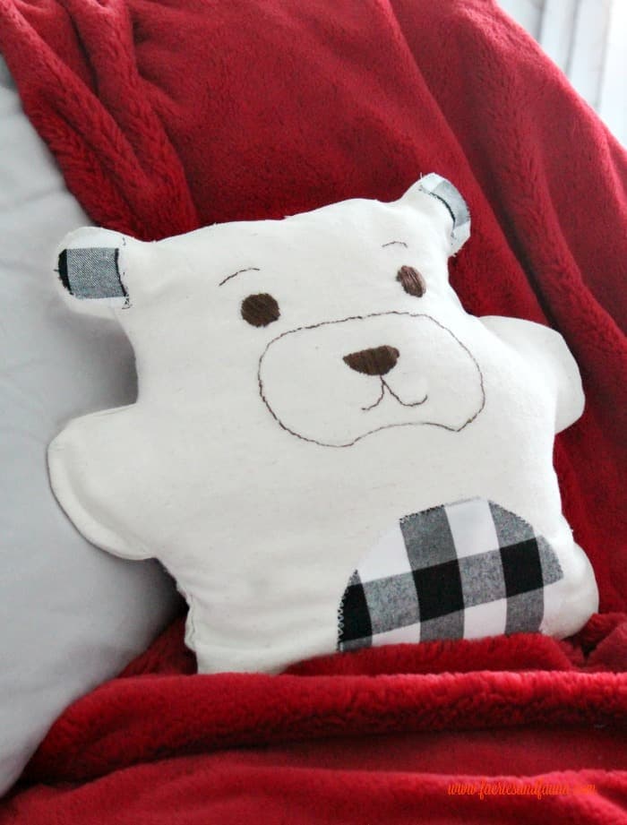 DIY pajama bag drop cloth craft Teddy Bear.