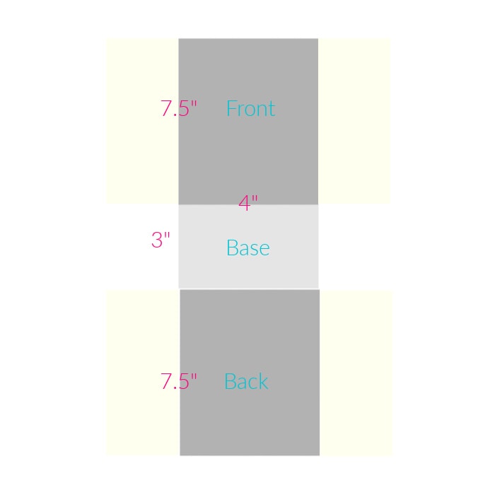 soft yellow sides on grey pieces for diagram of how to make a DIY fabric basket