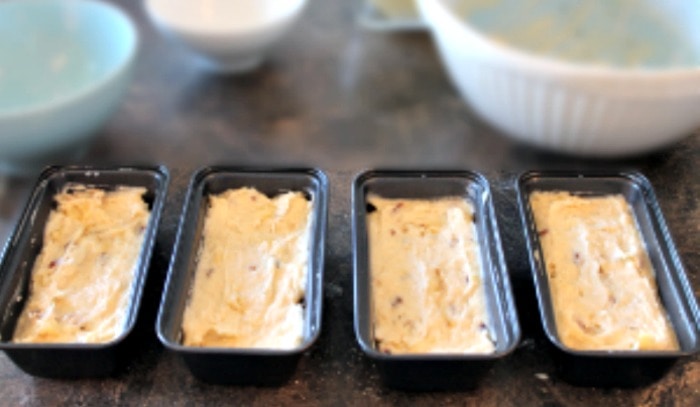 Four mini loaves of the best easy banana bread recipe