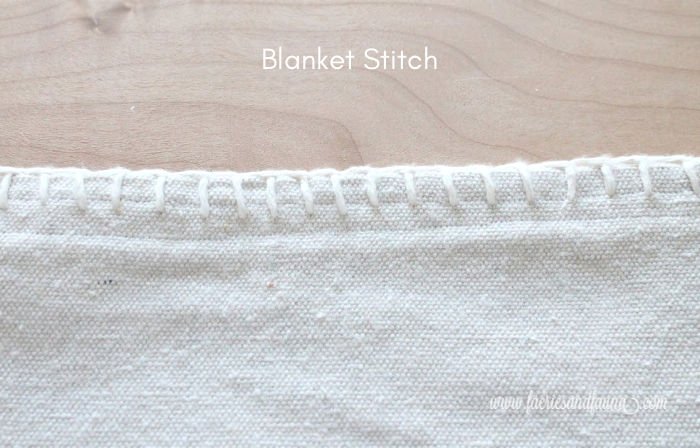 DIY Tea Towel blanket stitch