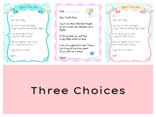 Tooth Fairy Bed and Note Printable