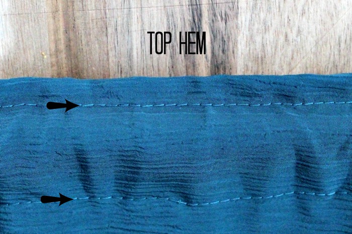 How to sew the top hem of a DIY curtain, for adding to a fall home decor theme. 