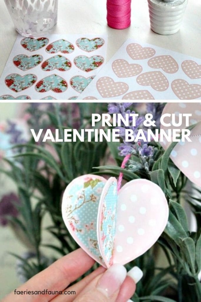 A free DIY Valentine printable banner. Easy and inexpensive Valentine craft activity.