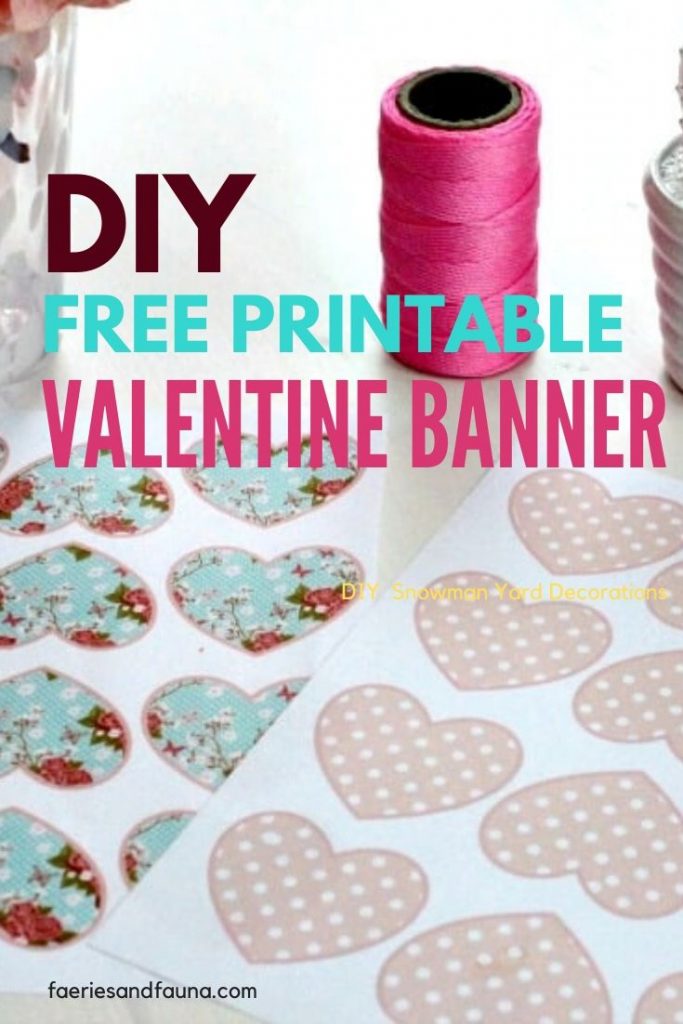 Soft pink and blue floral printed banner for Valentines day