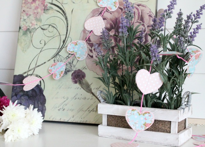 A valentine craft idea, a diy valentine banner free printables of hearts in soft blues and pink polka dots