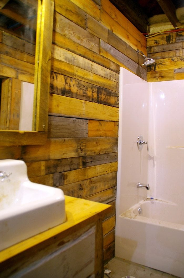 My main experience using shiplap was in my basement. (Unfortunately, it was not ALL shiplap as there was only so much leftover in my “barn stash” so I ended up with a combination of pallet wood, shiplap and barn wood all mixed in.) I liked the rustic look as my basement is “what it is” however there was a part of me that was really itching to paint it white 😉 In true Chip and JoJo fashion lol I still may end up going down there someday and painting it out (at least just in the bathroom) just to make the whole place a little cleaner and lighter feeling.