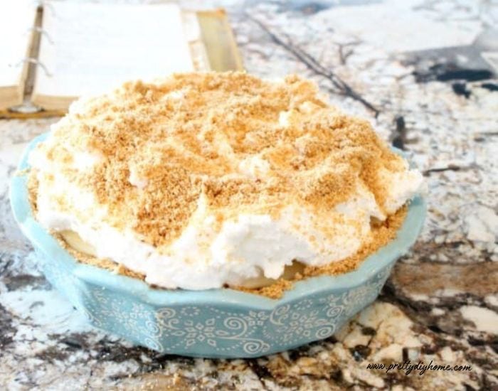 A large and thick flapper pie recipe made and ready for the oven.