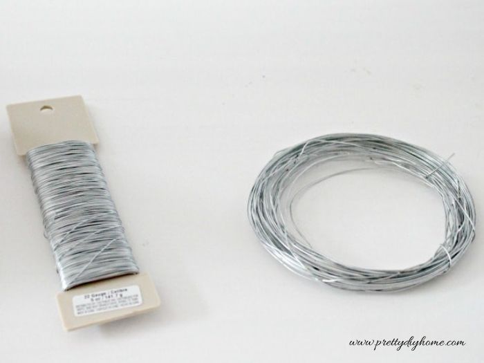 Lightweight wire is used to join the pieces of the DIY wire basket together.
