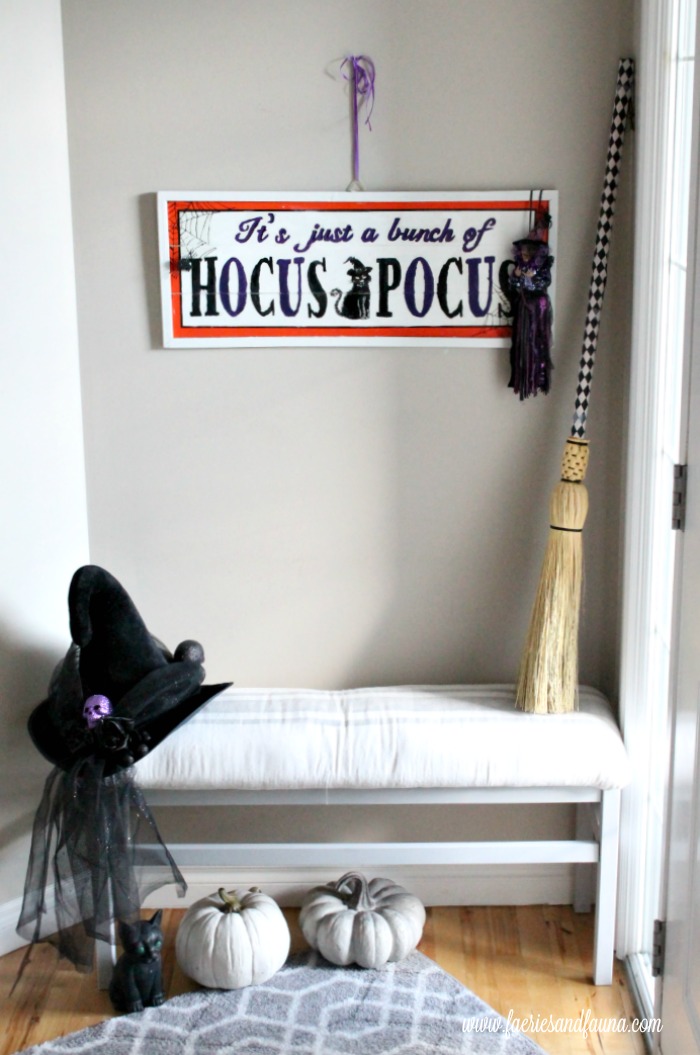 DIY Halloween Decor Makeover Vignette