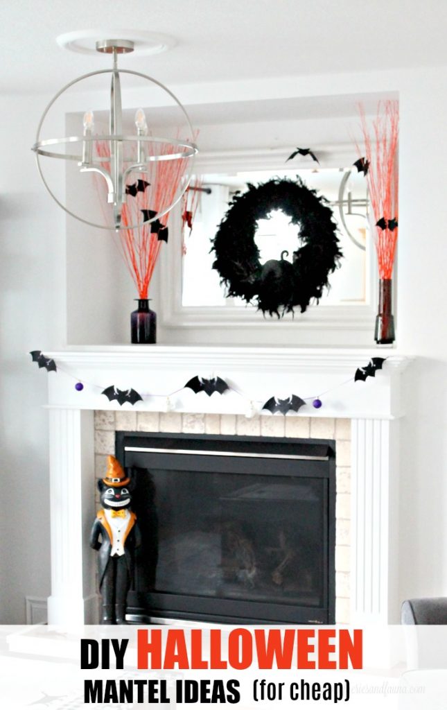 Halloween Mantel With Easy Crafts - Pretty DIY Home