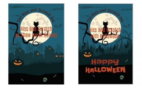 Halloween DIY Front Porch Sign- Hiss & Scratch Inn Poster