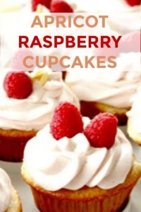 Vanilla cupcake with Apricot filling and raspberry icing