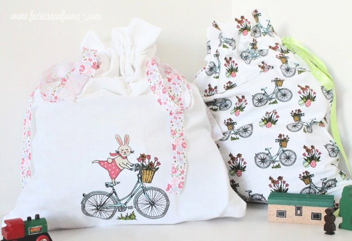 Two DIY fabric bags for Easter.