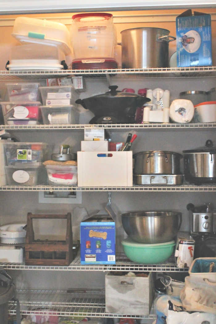 DIY - Covering Wire Shelves in the Pantry - The Happy Farmhouse