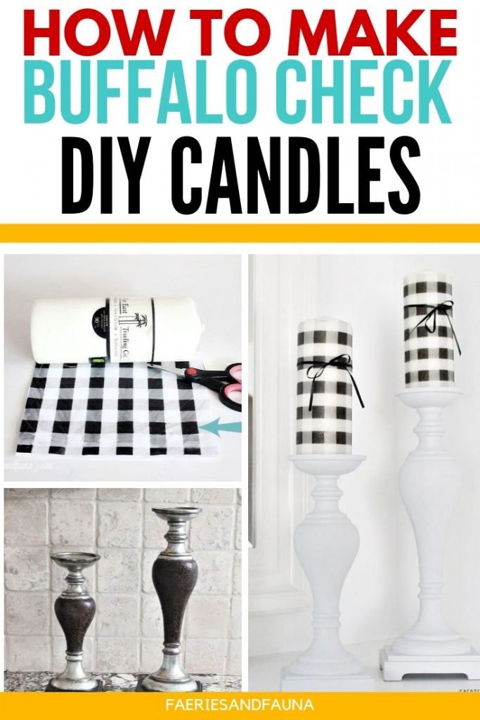 Step by step tutorial on upcycling thrifted candlesticks and dollar store candles into gorgeous farmhouse decor.