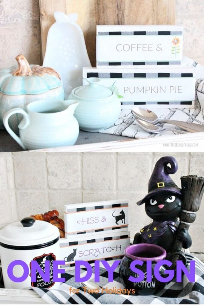 Wood block signs for a Fall Craft or Halloween Craft that can be done with kids.