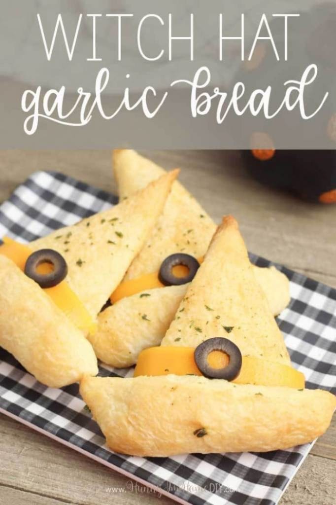 Garlic bread appetizers for halloween.