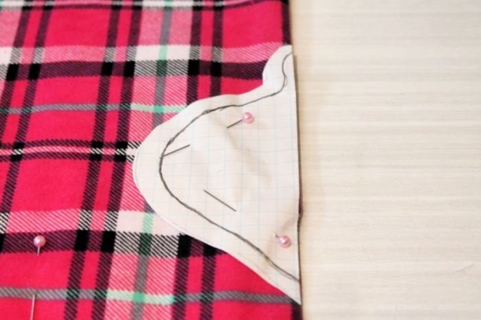 How to cut out flannel for a DIy Christmas ornament craft