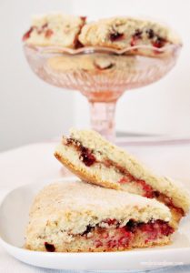 A tray of Cranberry Scones for Christmas