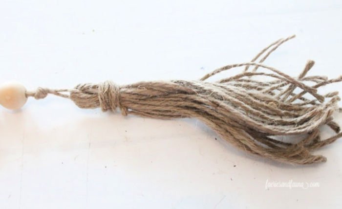 A hand made tassel for farmhouse beads.