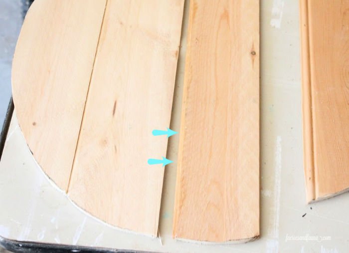 Gluing wood slats together for repairing a vintage wooden cheese box. A pretty makeover project for the home.