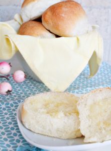 Fluffy and light fresh buns or rolls.