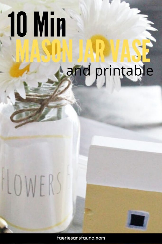 Free printable Label upcycles this mason jar vase craft idea.