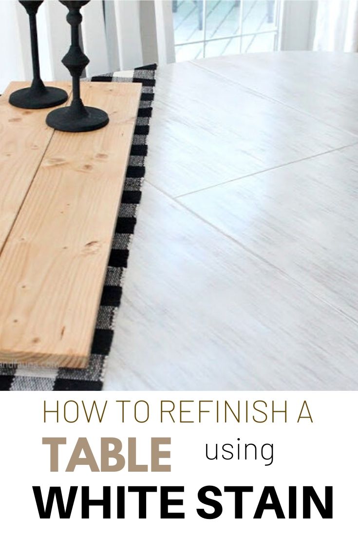 How To Refinish A Table In White Stain