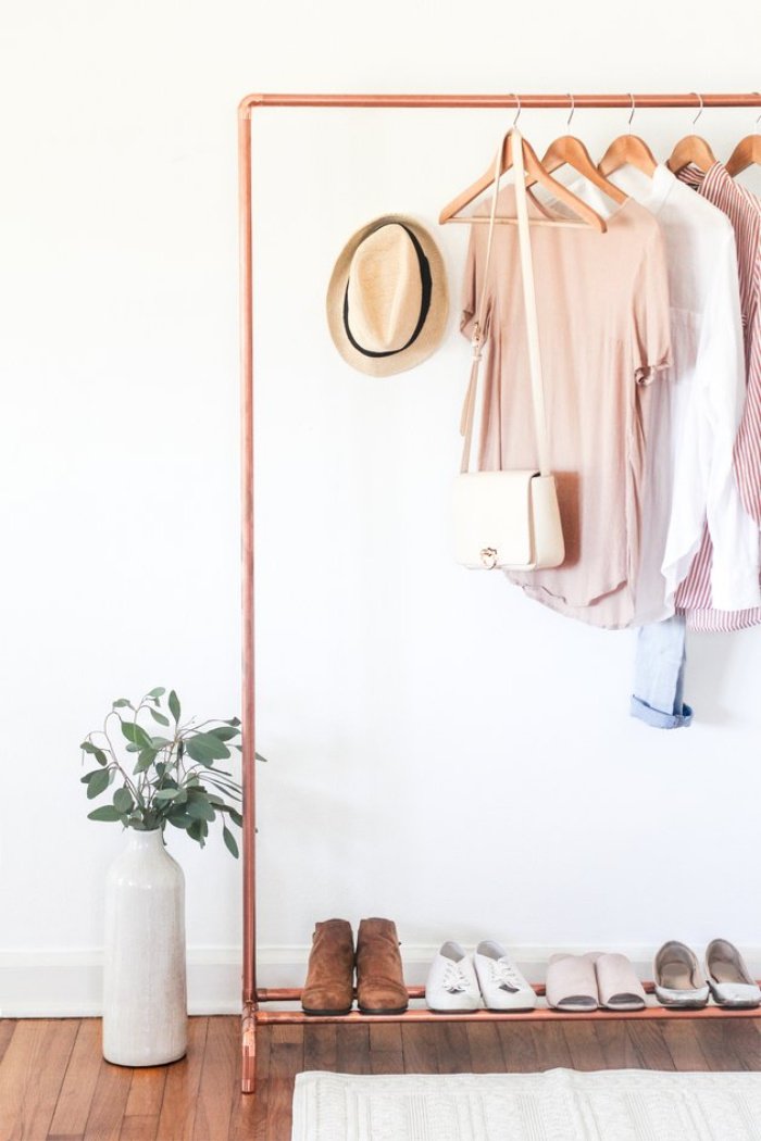 DIY Wall Mounted Clothing Rack