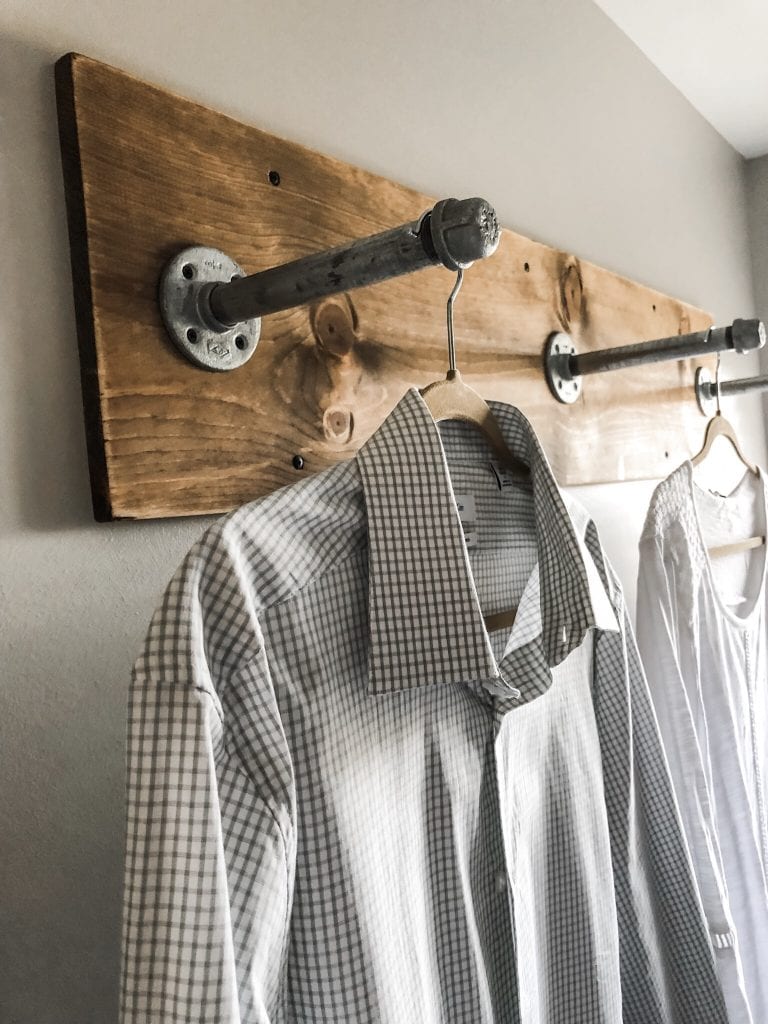 DIY Wall Mounted Clothing Rack