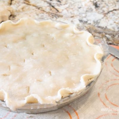 Unbaked pie crust ready for the oven