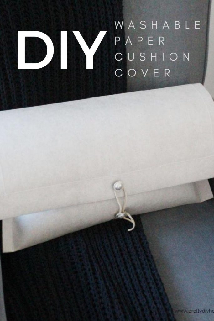 Stone coloured washable paper DIY cushion cover for Fall