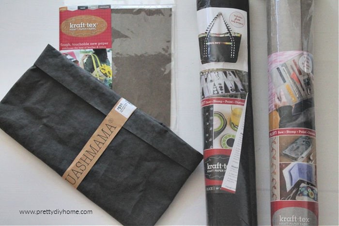 Uashmama bag and three types of kraft tex washable paper for DIY faux leather bags, and crafts