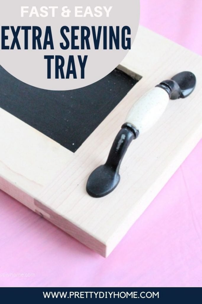 A DIY Tray with chalkboard finish for writing labels and serving.