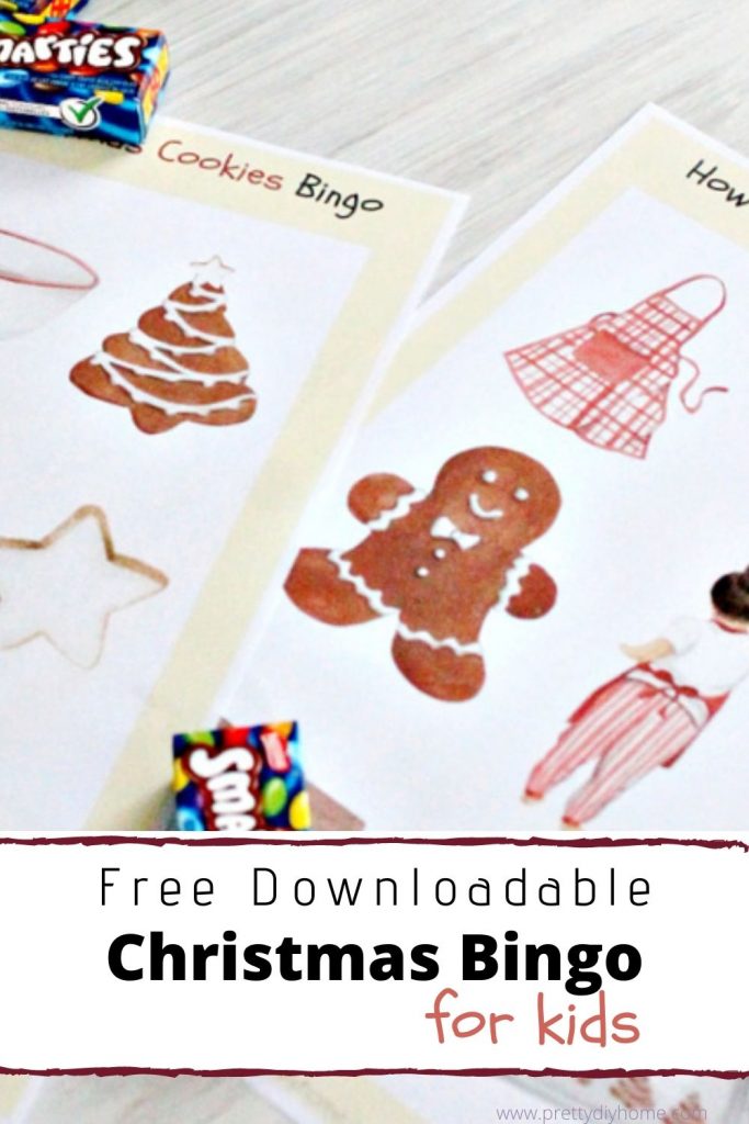 Baking cookies themed bingo card game for kids