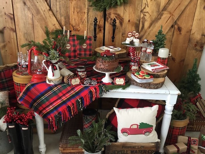 Red & Green Tartan Plaid Thermos Glass Ornament