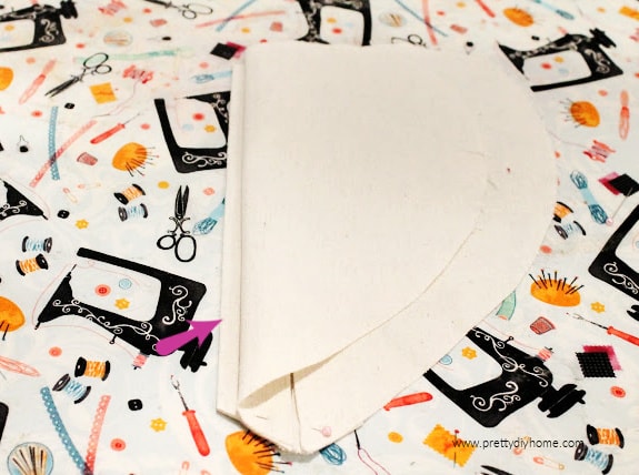 Sewing a pleat on the front of a DIY heart shaped Valentine heating pad