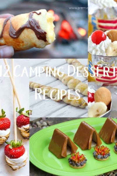 A Collage Of Camping Dessert Recipes, Strawberries With Marshmallows ...