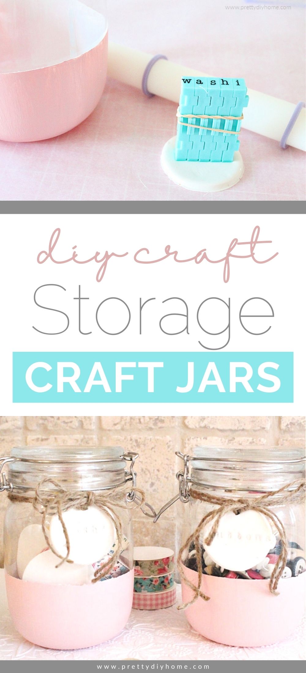 DIY Craft Room Storage Jars - Pretty DIY Home