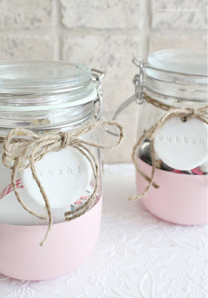 Easy DIY: Upcycled Glass Jars for Bathroom Storage - Her Happy Home