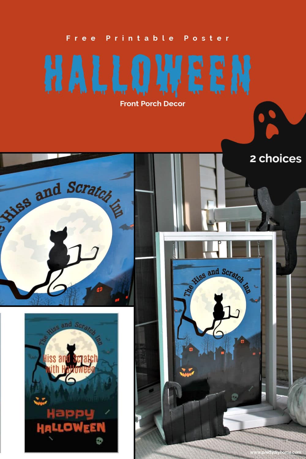 Preview showing cat-inn and bare-tree Halloween poster options
