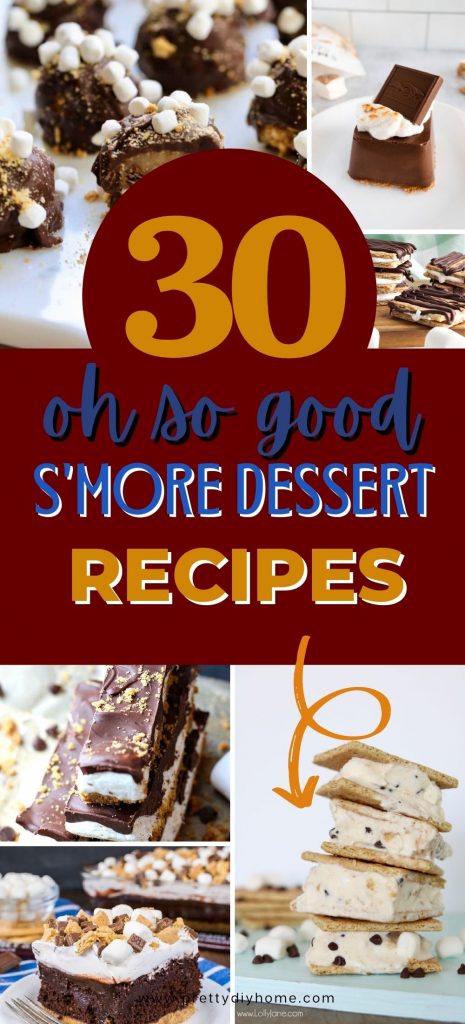 All sorts of S'more recipes whether you want easy to fancy. No bake S'more ide cream sandwiches, S'mores poke cake from a mix, no bake S'more candy and even S'more trifles.