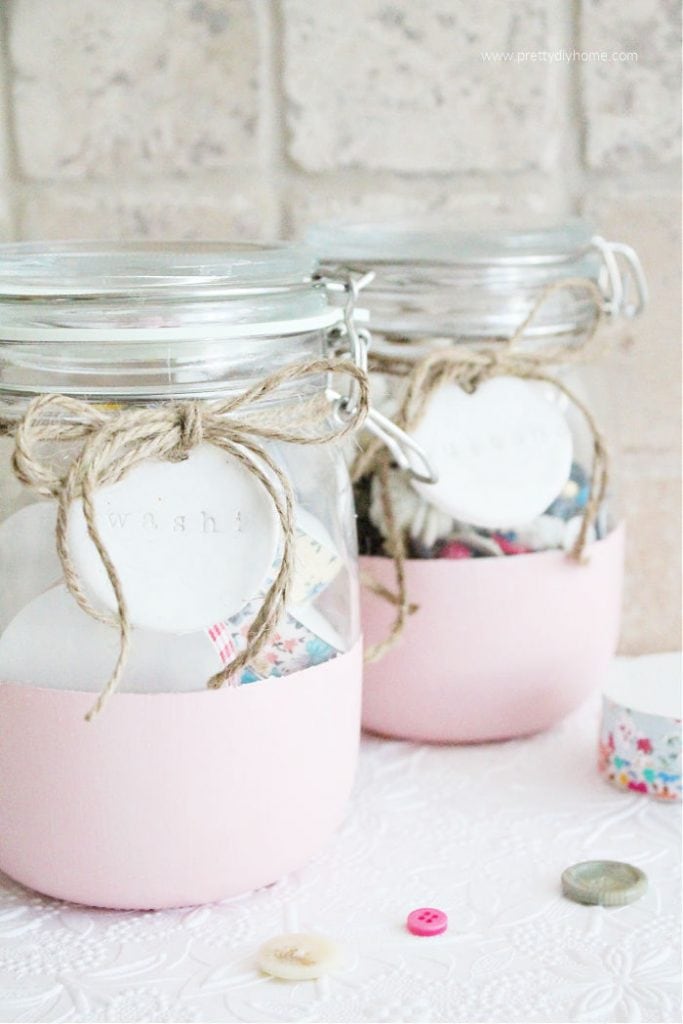 Easy DIY: Upcycled Glass Jars for Bathroom Storage - Her Happy Home